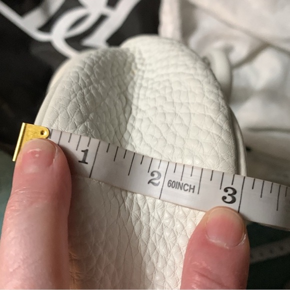 Celine Elegant White Leather Handbag with Gold Accents - Picture 14 of 15